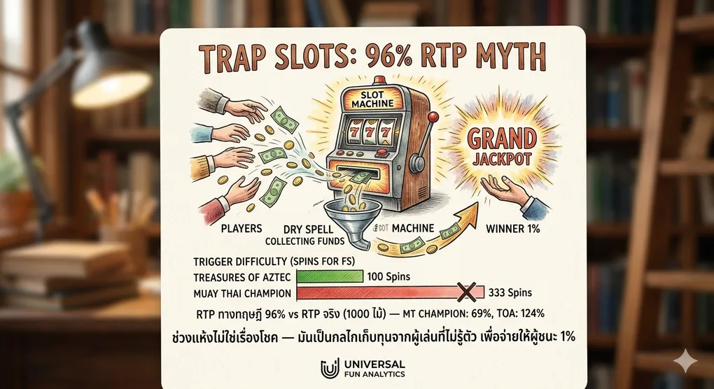 กับดักสล็อต: ช่วงแห้งไม่ใช่เรื่องโชค — มันทำงานเป็นกลไกเก็บทุนโดยไม่ต้องการเจตนา
